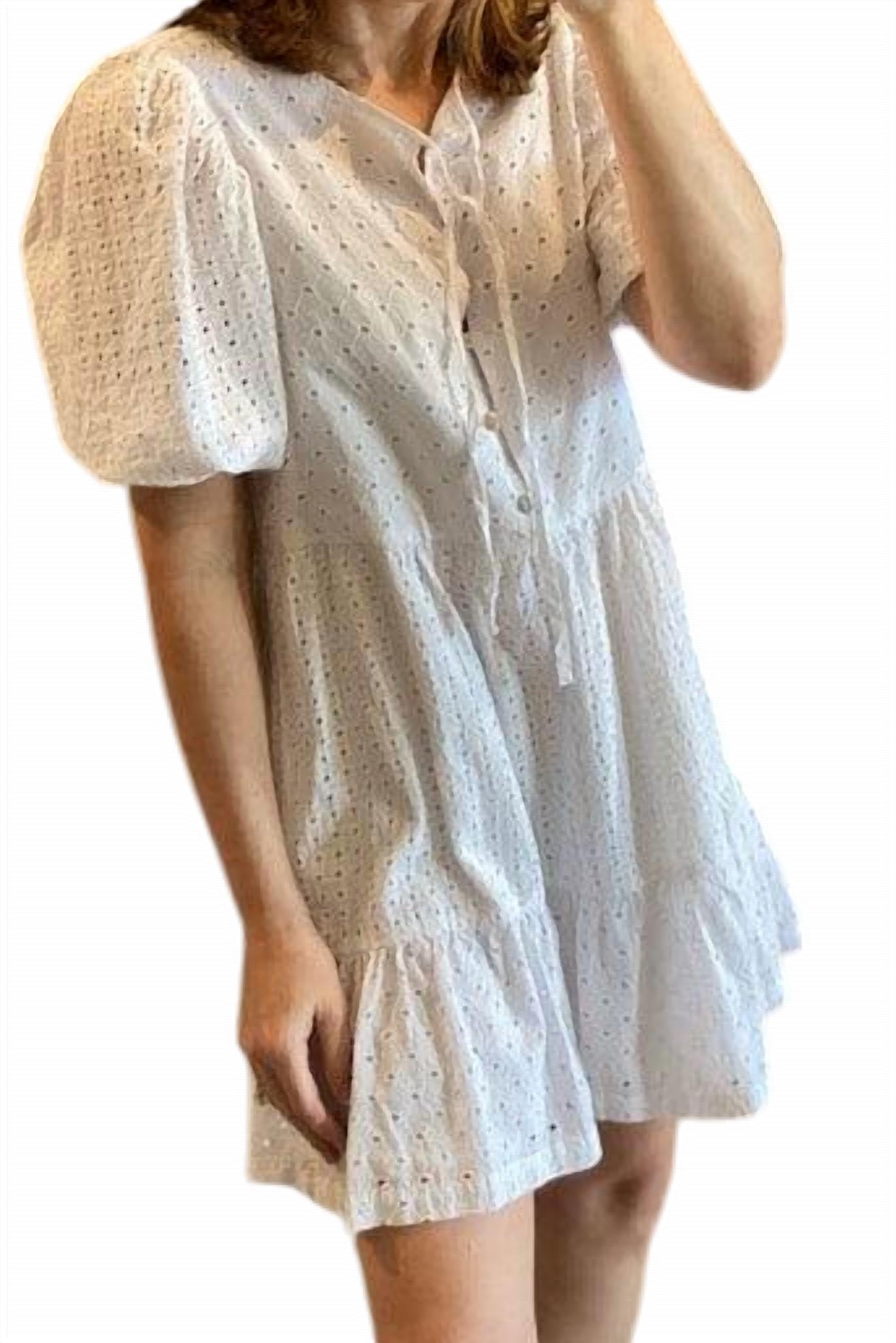 Self Contrast - Eyelet Dress