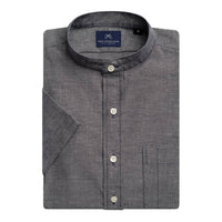 New England Shirt Company - Men's Chambray Banded Collar Popover Shirt