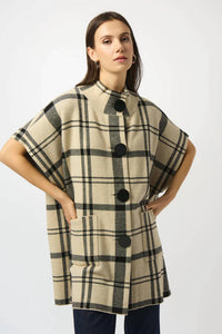 Joseph Ribkoff - Button Front Mock Neck Poncho