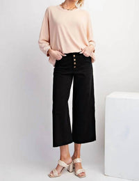 Easel - Button-front High-rise Twill Pants