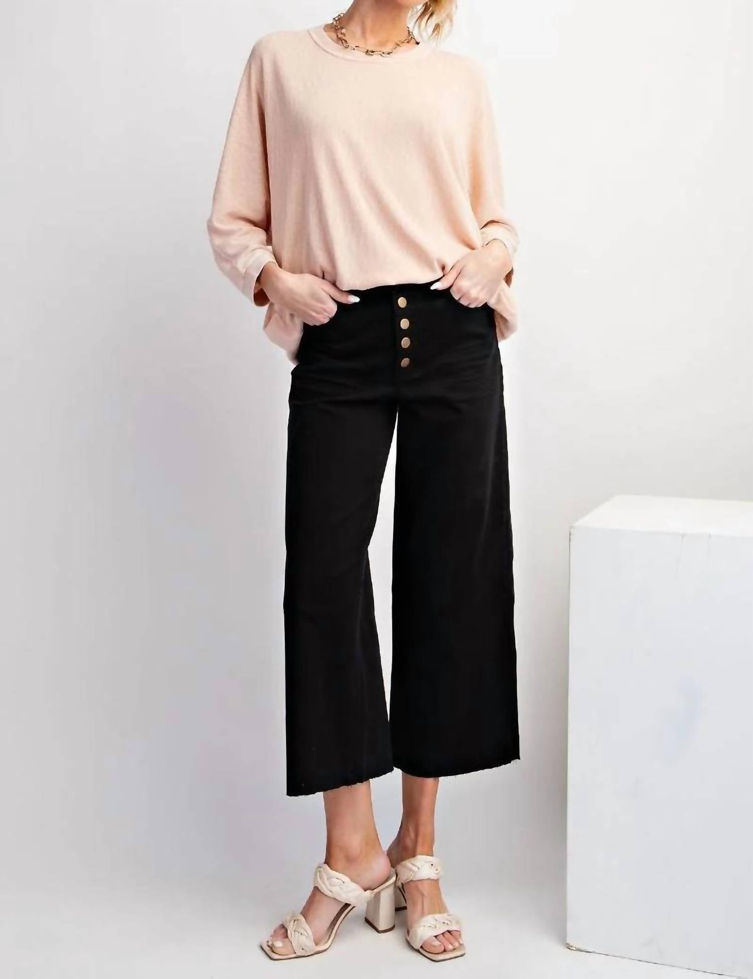 Easel - Button-front High-rise Twill Pants