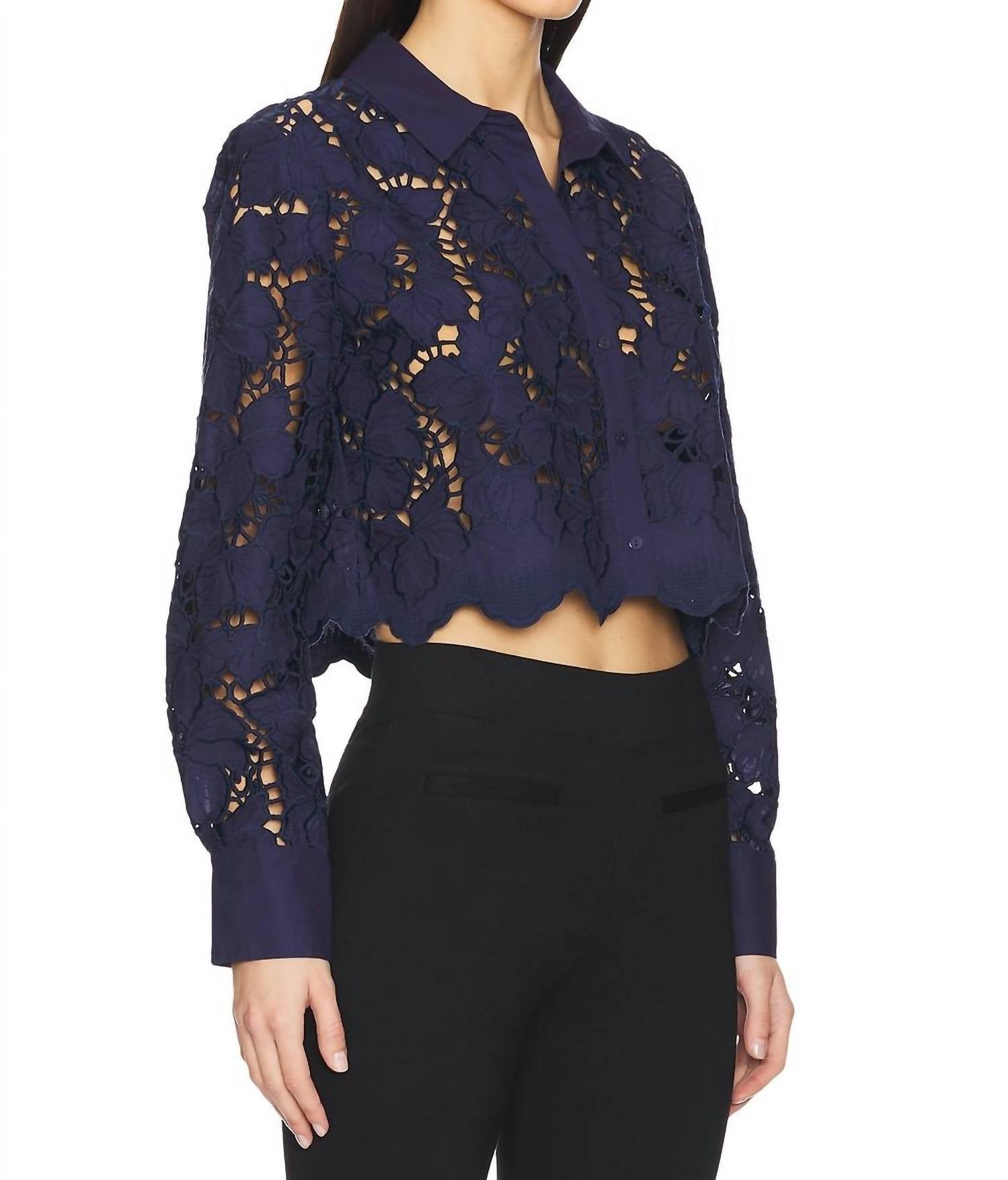 L'Agence - Seychelle Cropped Button Down Shirt