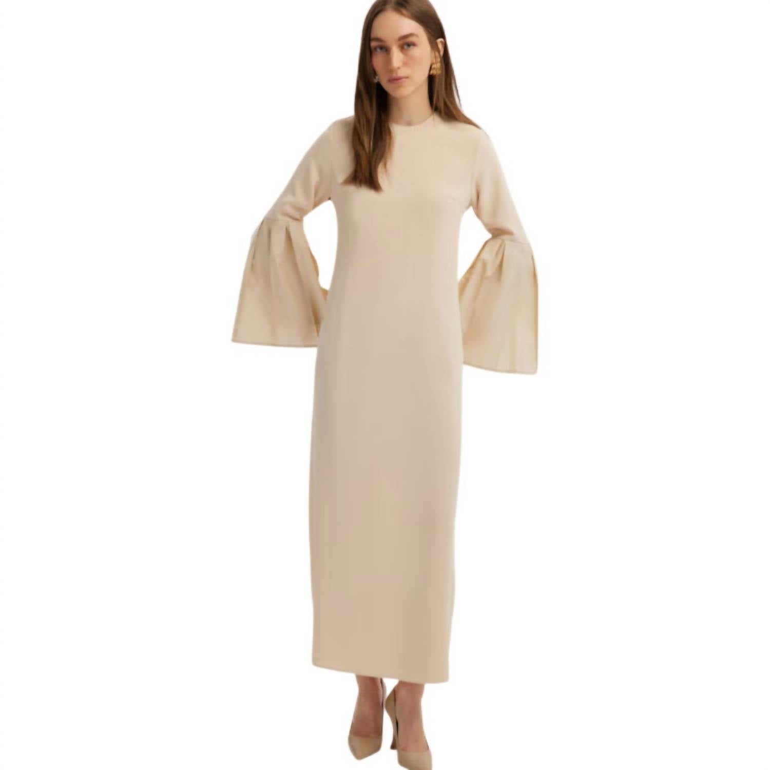 Touche Prive - Taffeta Sleeve Detailed Maxi Dress