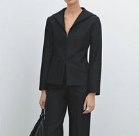 Massimo Dutti - Women's Hook & Eye Closure Blazer