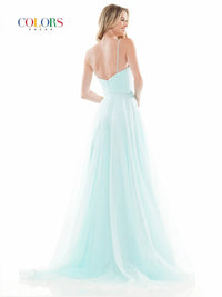COLORS DRESS Glitter Tulle A-line Gown in mint - women's dress - alternate view