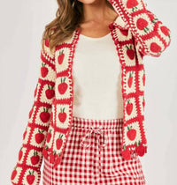 Sadie & Sage - Berrylicious Crotchet Cardigan Sweater