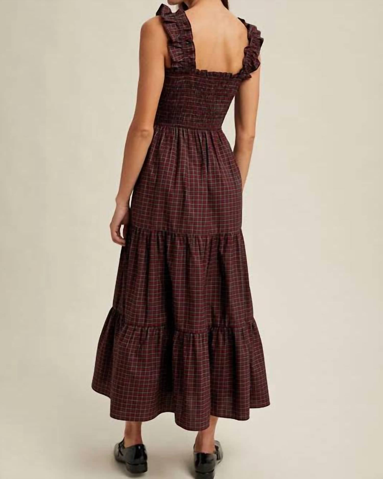 Wishlist - Plaid Holiday Smocked Dress