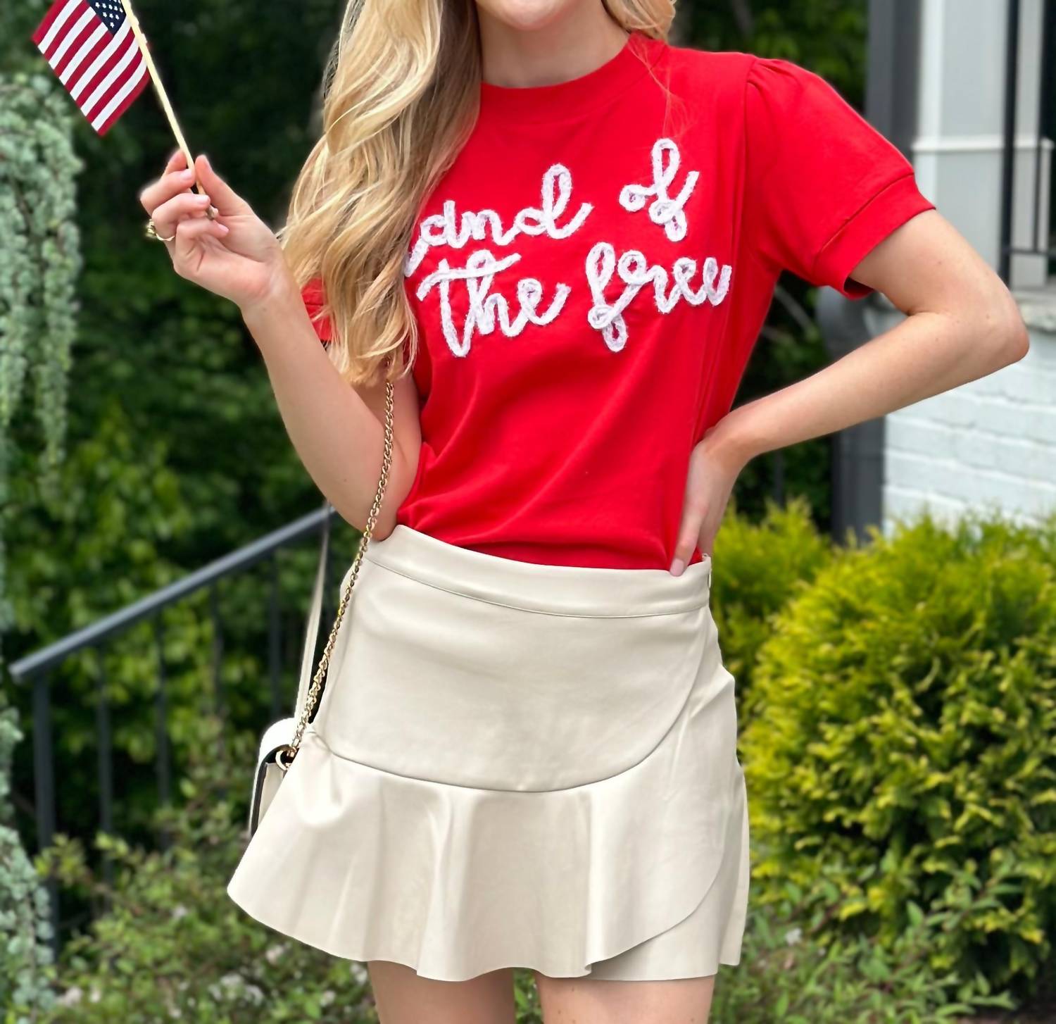 Stewart Simmons - Land Of The Free Glitter Script Lightweight Sweater