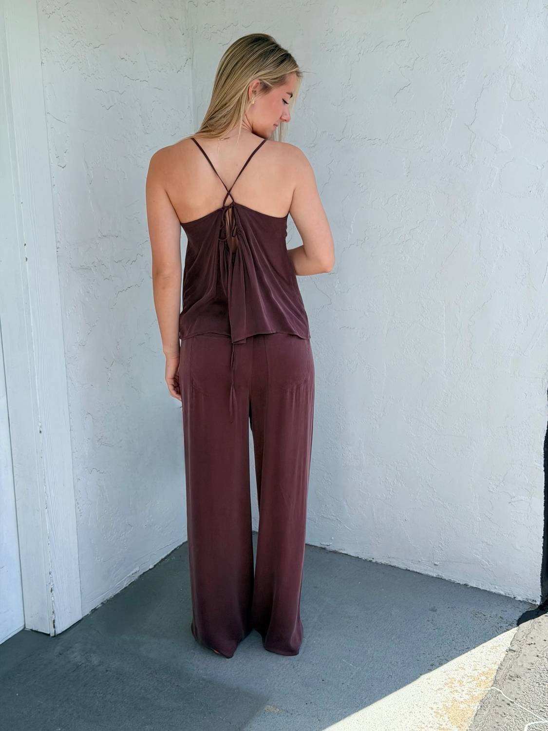 Be Cool - Halter Air Washed Tie Tank Top