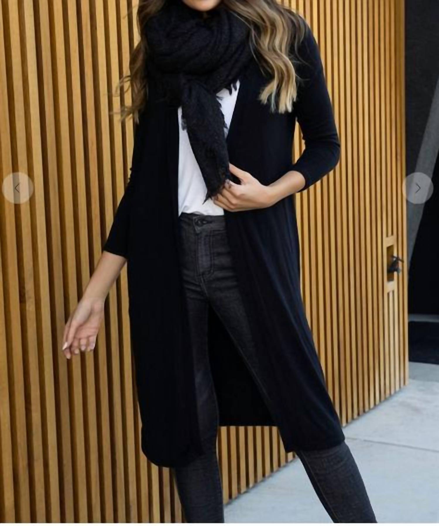 Venti6 - 3/4 Sleeve Soft Knit Long Cardigan