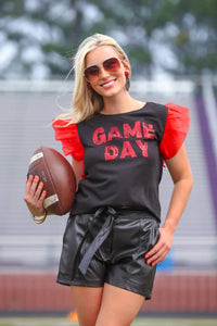 Jess Lea - It's Game Day Sequin Patch Top