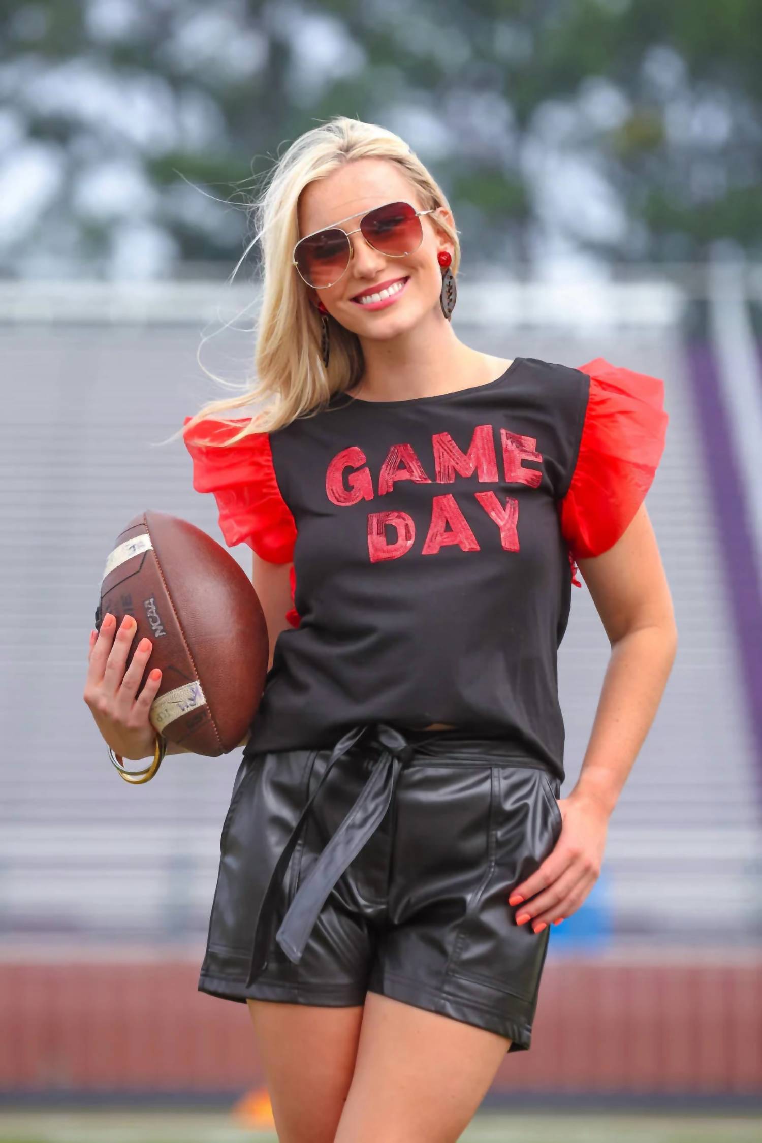 Jess Lea - It's Game Day Sequin Patch Top