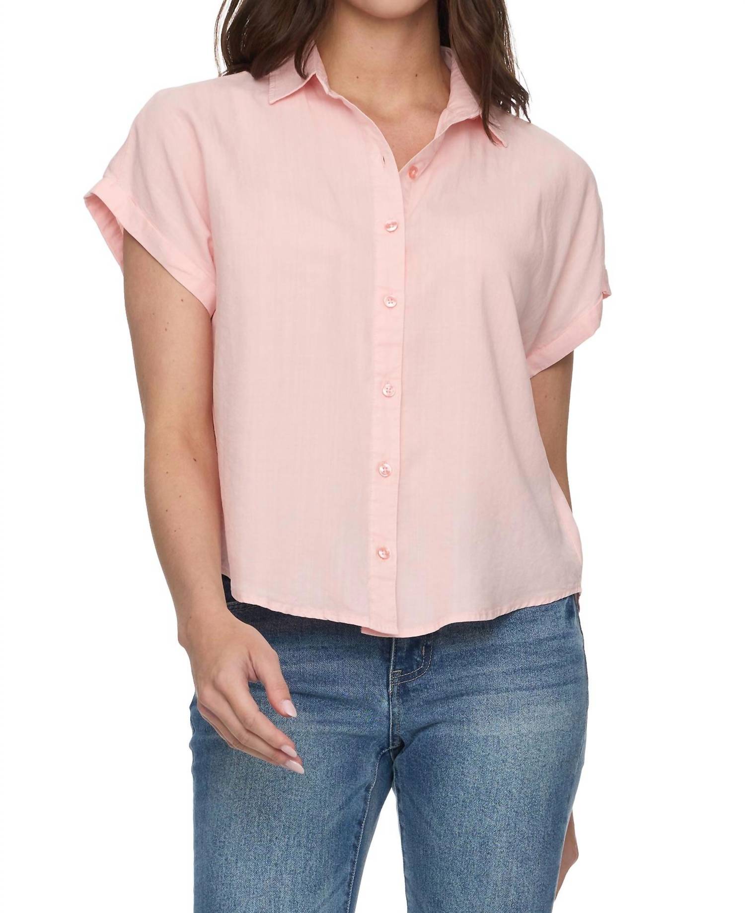 Flags & Anthem Frannie Dolman Shirt in coral - women's long sleeve top