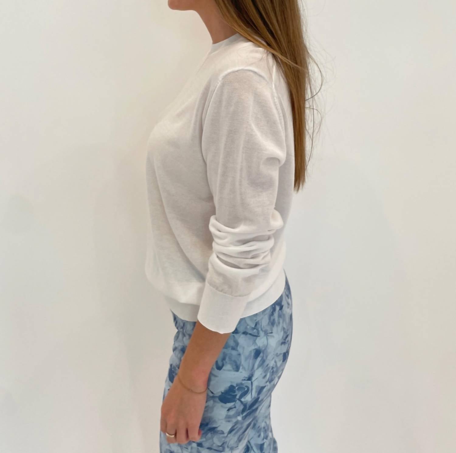 Elliott Lauren - Cotton Charm Crewneck Long Sleeves Sweater