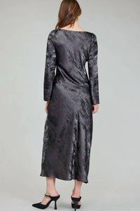 Current Air - Boat Neck Long Sleeve Maxi Dress