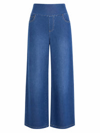 Charlie B - Women's Denim Pull On Wide Leg Pants