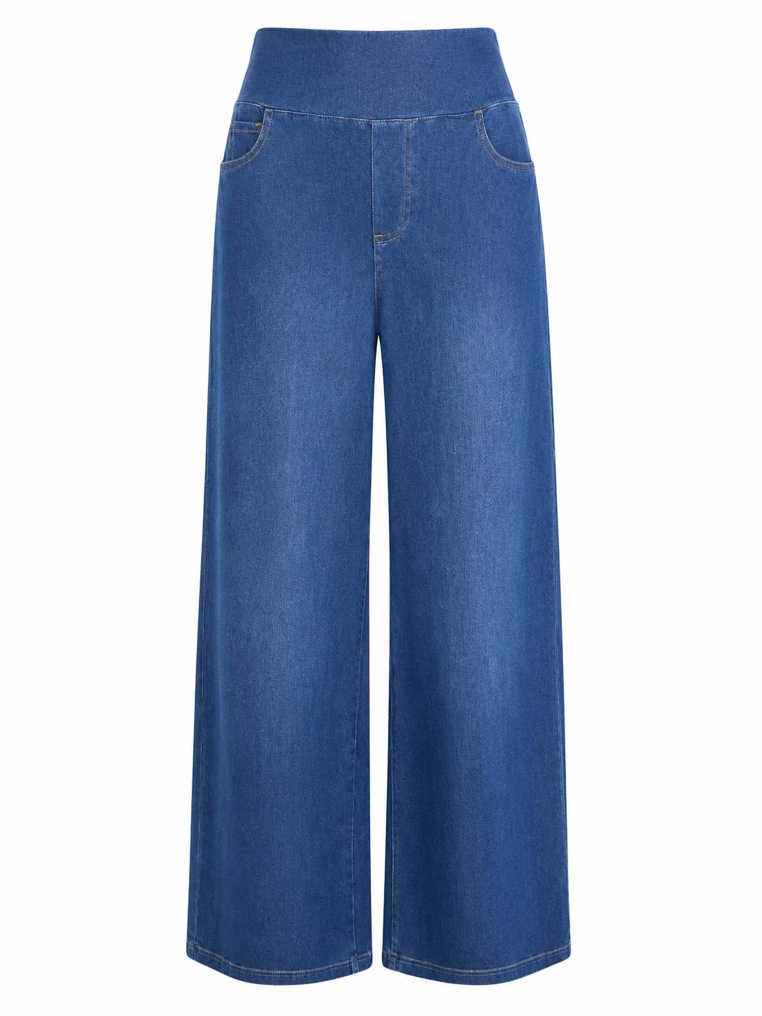 Charlie B - Women's Denim Pull On Wide Leg Pants