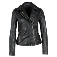 MAURITIUS Love And Peace Studded Leather Jacket in black - women's jacket - view 5