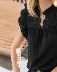 Thml - Flutter Sleeve Top With Embellished Yoke