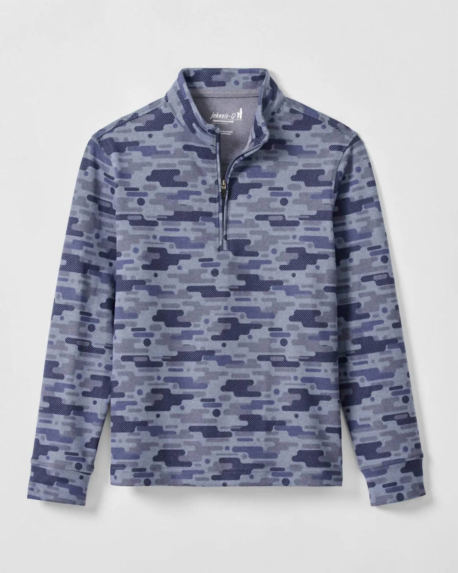 JOHNNIE-O Boy's Half Zip Pullover in navy camo - men's shirt - detail view