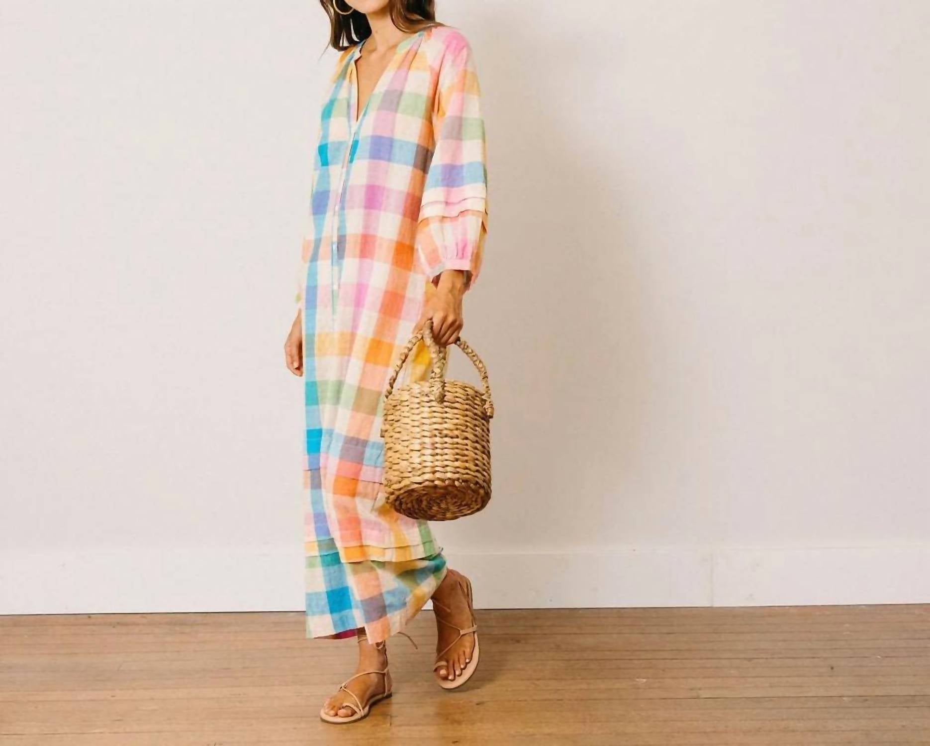 Sunshine Tienda - Cleo Plaid Maxi Dress