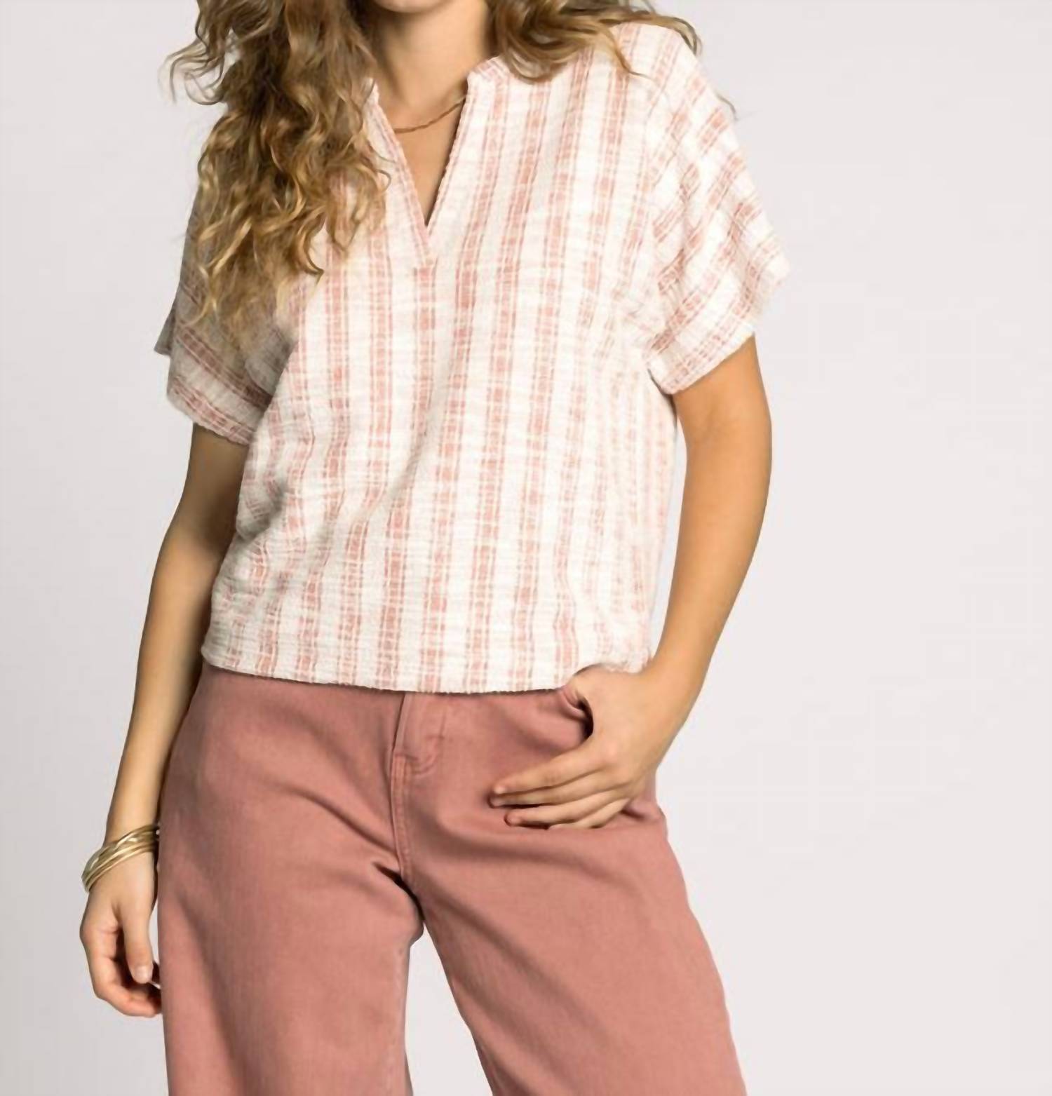 Thread & Supply Zaria Top in coral rose - women's blouse