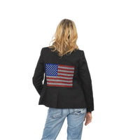 Hipchik - Crystal Usa Flag Sleeve Blazer
