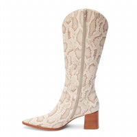 Matisse Women's Addison Snake Boots in beige multi - women's shoe - detail view