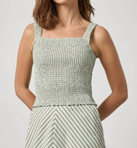 Lilla P - Striped Smocked Tank Top