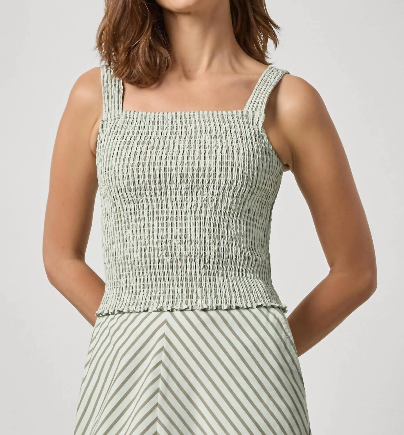 Lilla P - Striped Smocked Tank Top