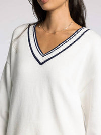 Thread & Supply Donna Sweater in ivory navy - women's sweater - view 5