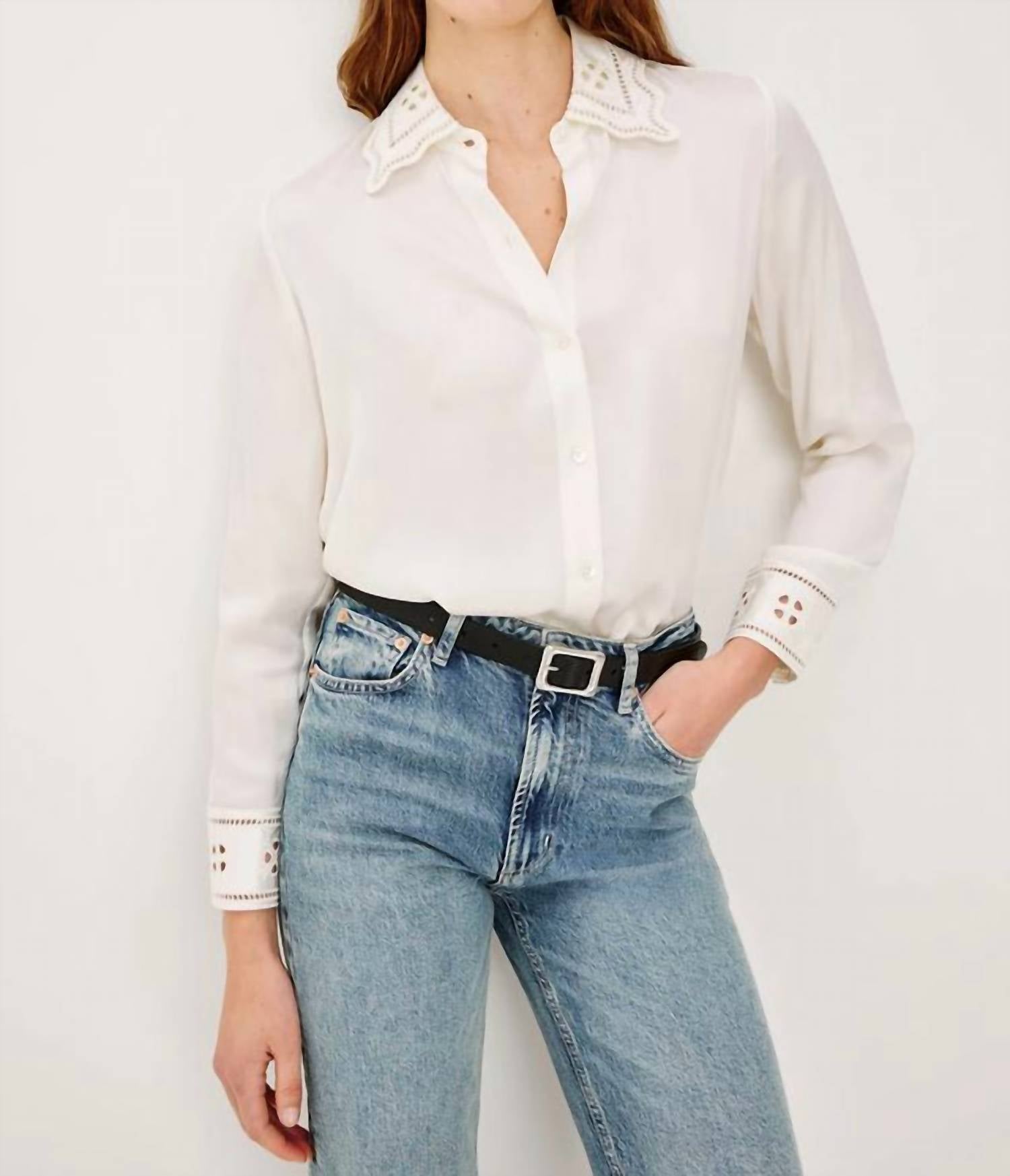 Rails Clarise Shirt in ivory eyelet - women's shirt