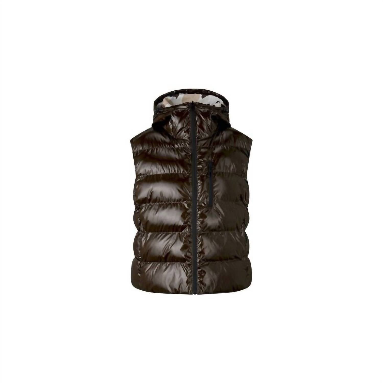 Bogner Fire + Ice Namilia Ski Vest in espresso melange - women's jacket - detail view