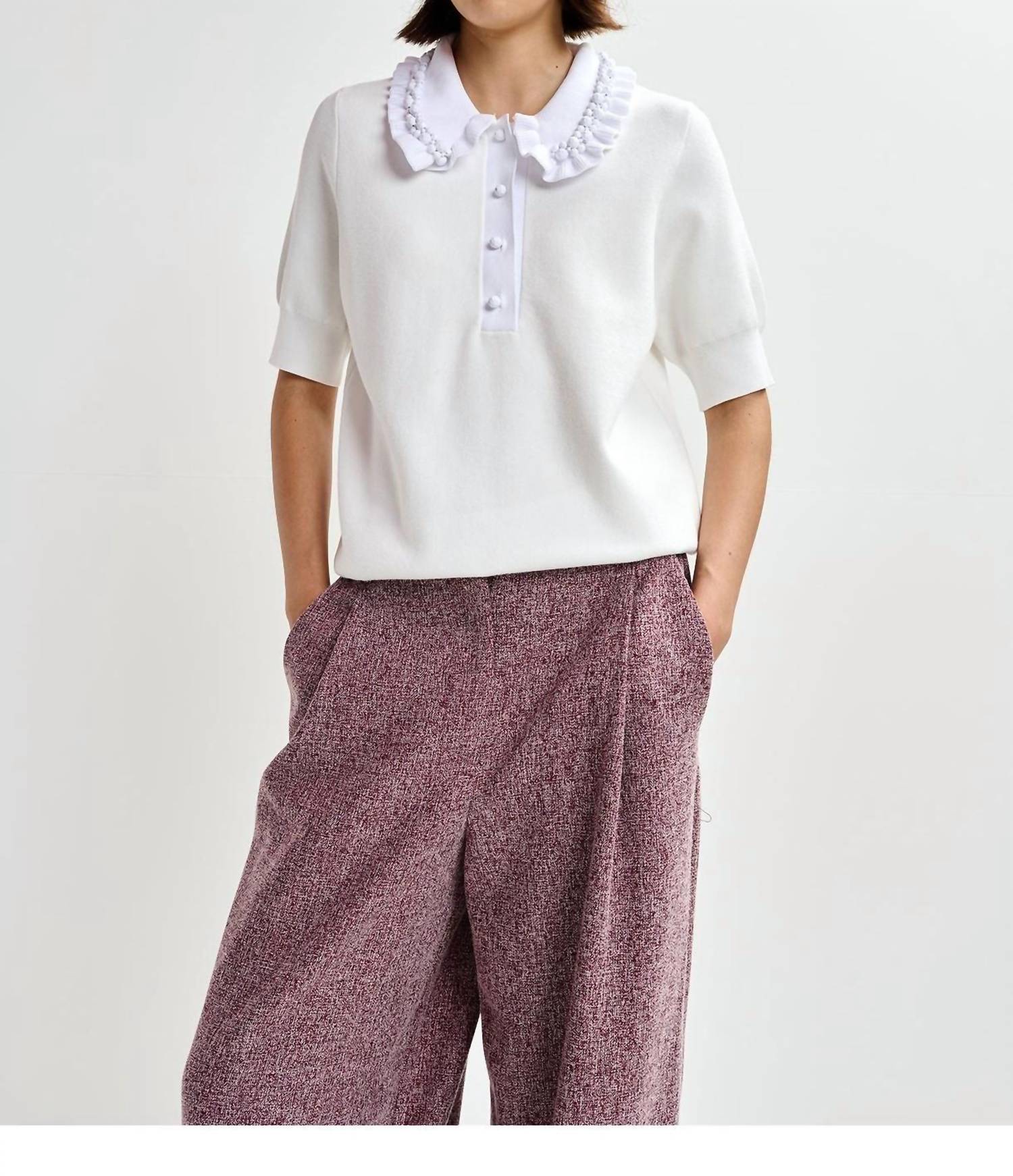 Essentiel Antwerp - Jewelry Embroidered Knit Polo