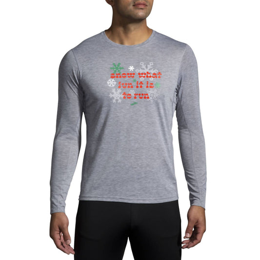 Brooks - RUN MERRY DISTANCE GRAPHIC LONG SLEEVE SHIRT