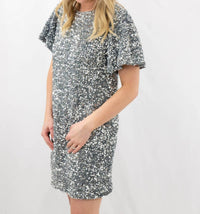 FANTASTIC FAWN Sequin Mini Dress in gray - women's dress - detail view