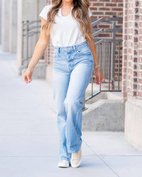 KanCan Laced Up Denim Jeans in light stone wash - women's jeans