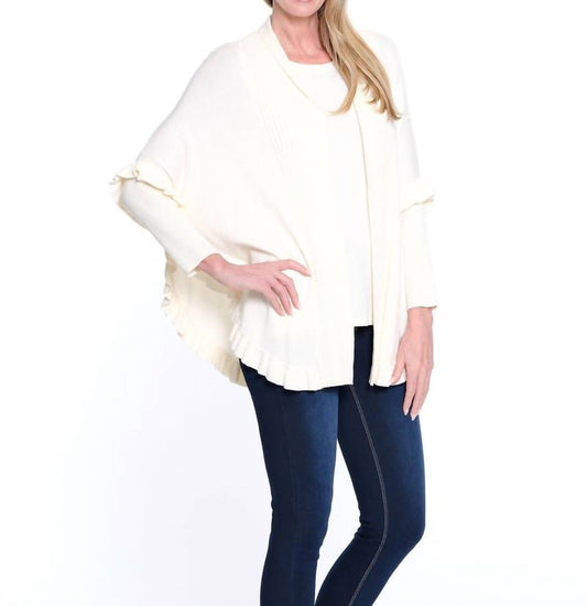 Multiples - Ruffle Hem Sweater Cardigan