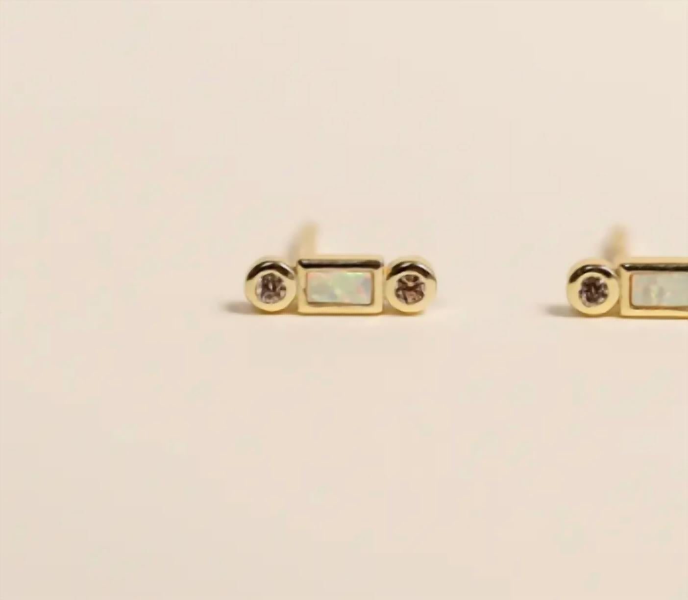 Jaxkelly - Women's Bar Opal Earrings