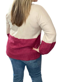 Honeyme - Colorblock Fleecy Top