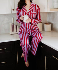 Katydid - Striped Satin Pajama Set