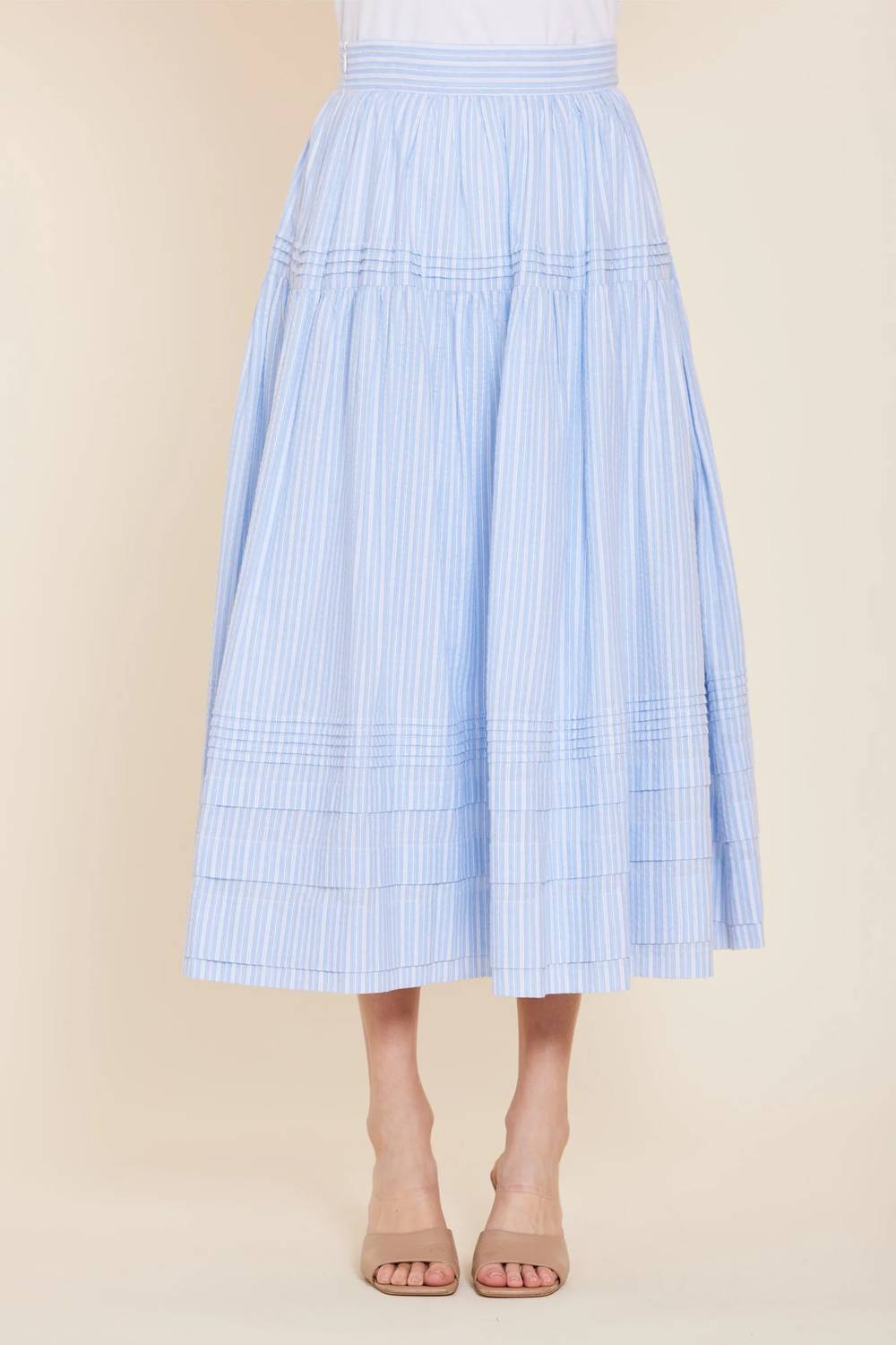 Dolce Cabo - Tiered Stripe Maxi Skirt
