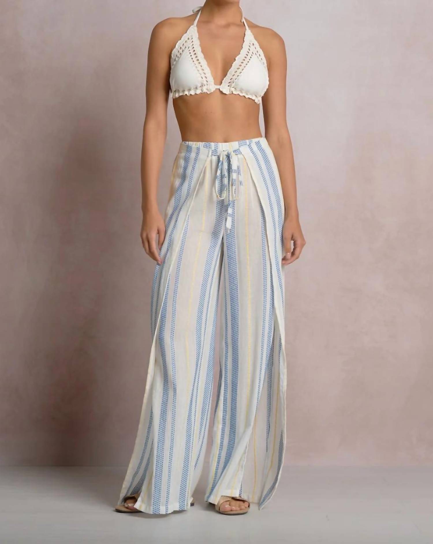 Elan - Drawstring Stripe Pants