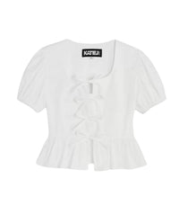 Katie J NYC Girl's Wells Peplum Top in white - kids' t-shirt - view 5
