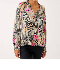 Lilly Pulitzer Alinta Long Sleeve Top in rutabaga el morocco 1 - women's long sleeve top