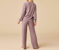 Softies - Vintage Velvet V-neck With Full Leg Pant