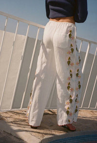 Ciao Lucia - Ermmano Embroidered Linen Pant