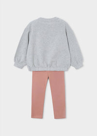 Mayoral - Girls Sequin Bow Sweatshirt And Leggings Set