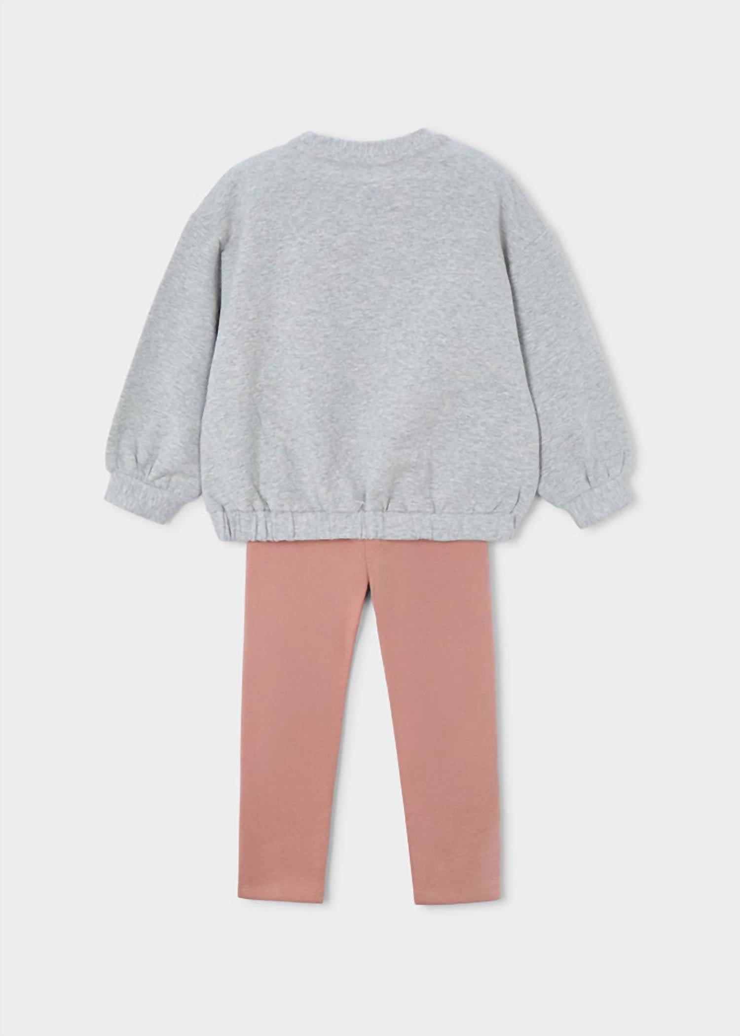 Mayoral - Girls Sequin Bow Sweatshirt And Leggings Set