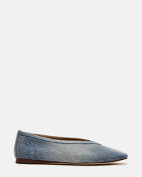 STEVE MADDEN Women's Leni Ballet Flats in denim - women's flats - detail view